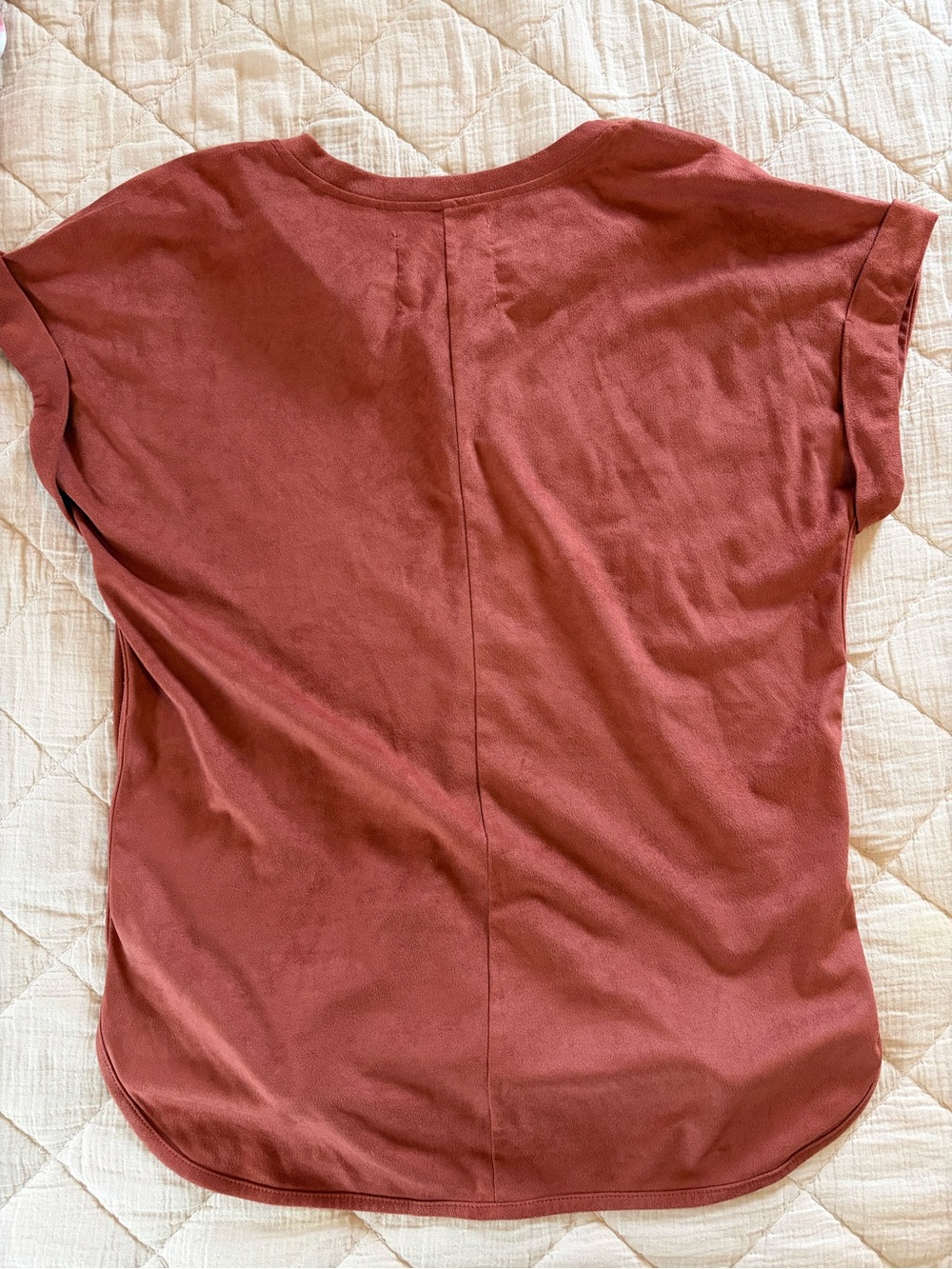 Cupio Faux Suede Lace Up V Neck Medium - Picture 3 of 4